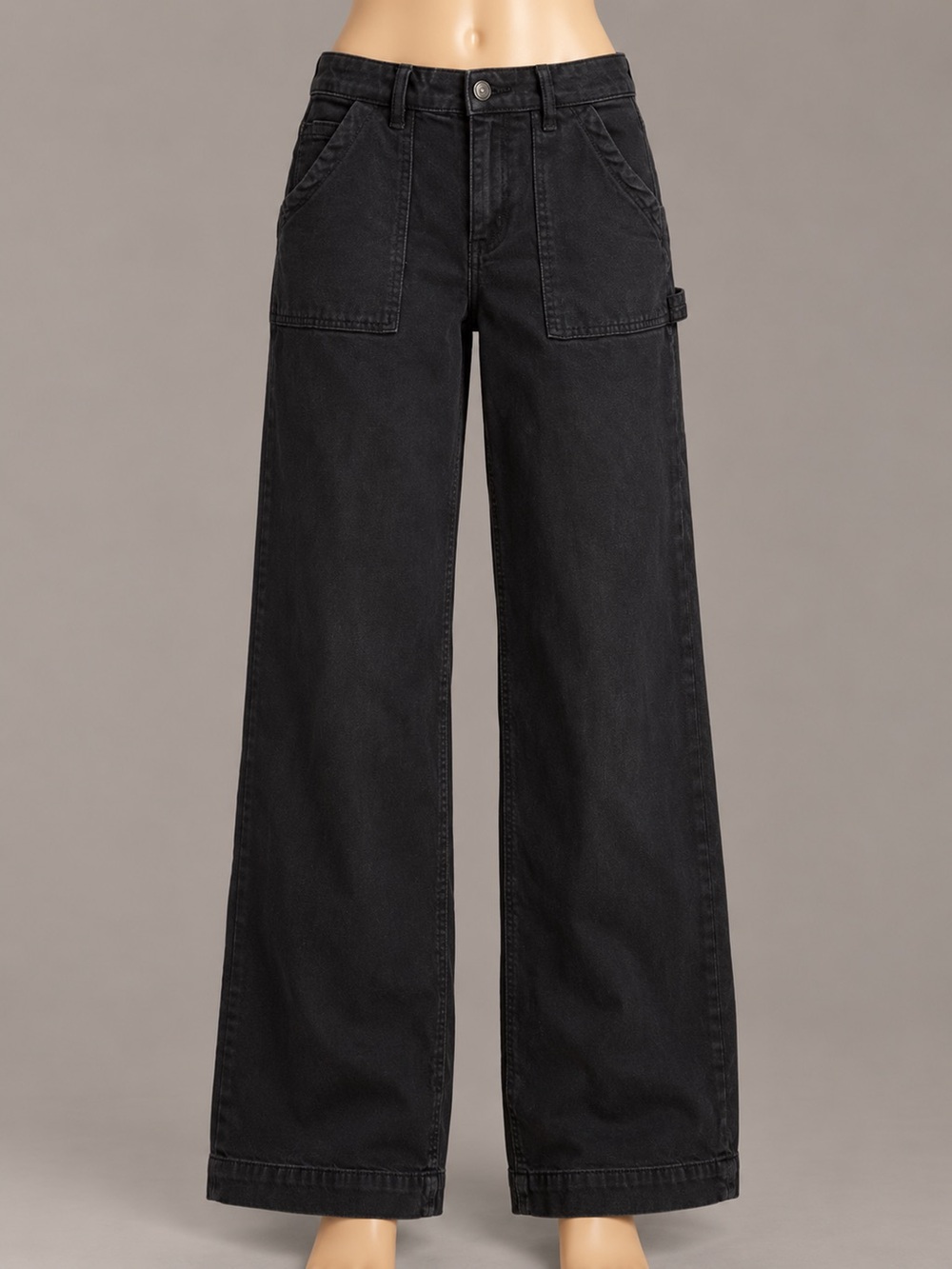 American Eagle Super High-Rise Baggy Wide Leg Jeans Black Size 4